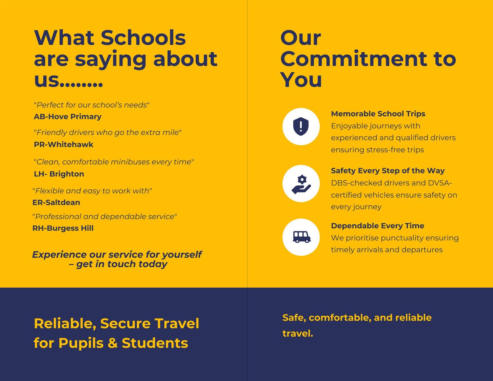 School booklet: what schools are saying and our commitment to you